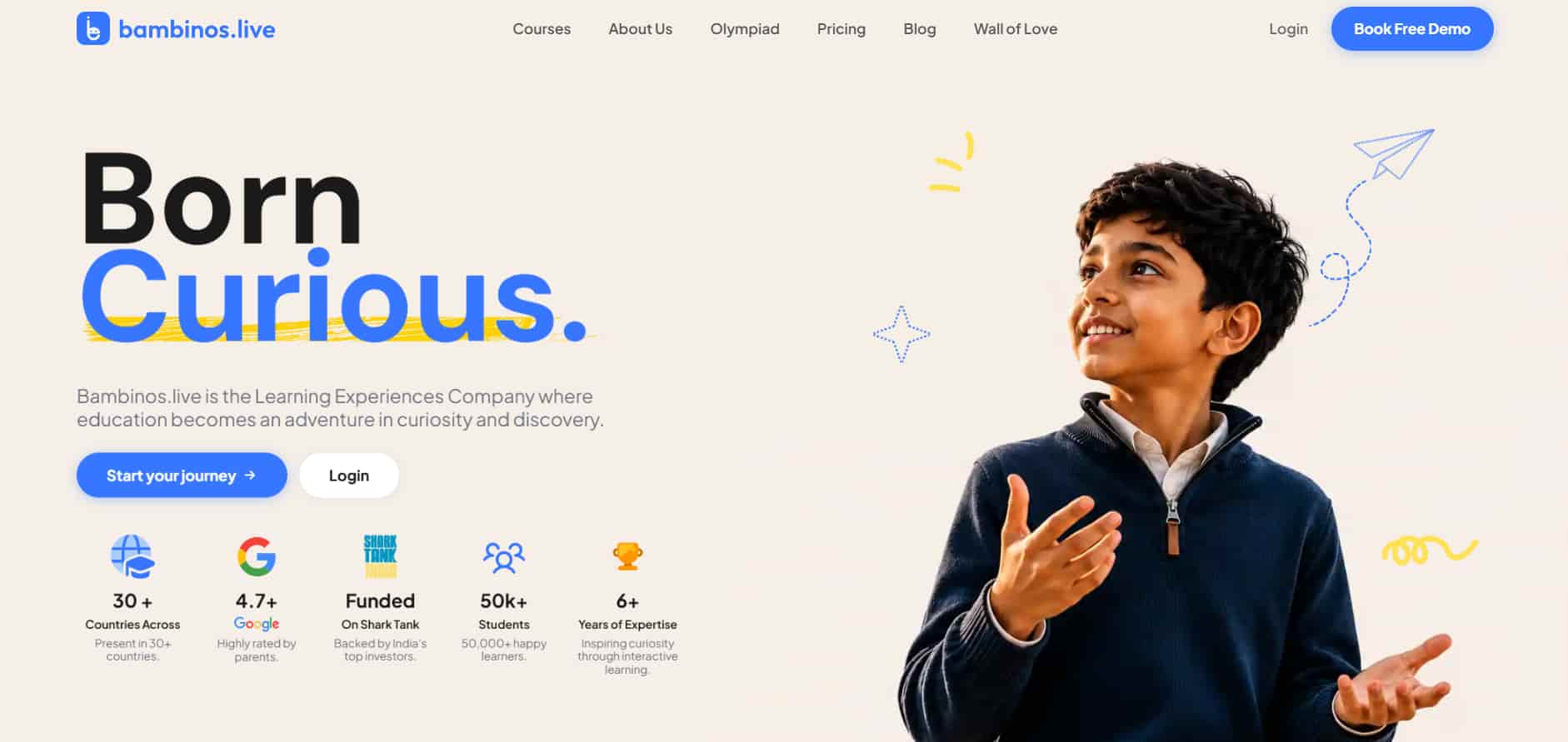 Bambinos.live Home page